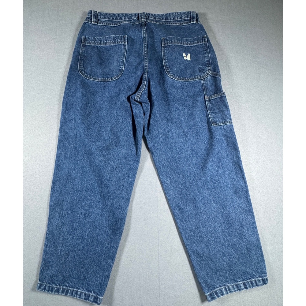 Monet Skateboards Carpenter Baggy Jean 36x29 Blue Relaxed Fit Utility Skater Y2K - Picture 3 of 9